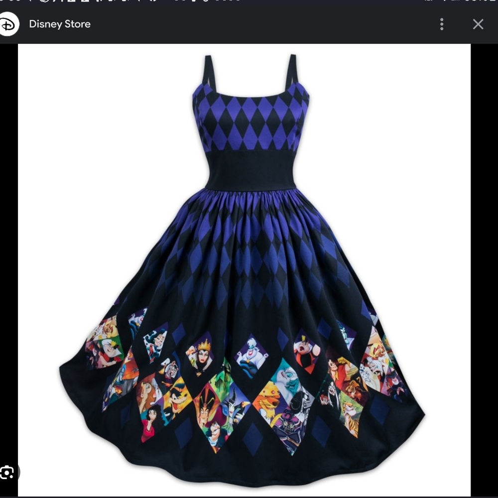 Disney Dress Shop Parks Dress Villians Large Purple Black